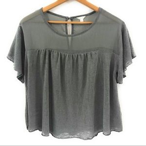 Aeropostale Womens Gray Short Sleeve Blouse, L